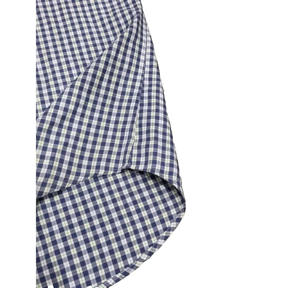 Peter Millar Button Up Shirt Cotton Mens L Crown Blue Checks Plaid A004786 - Picture 4 of 9